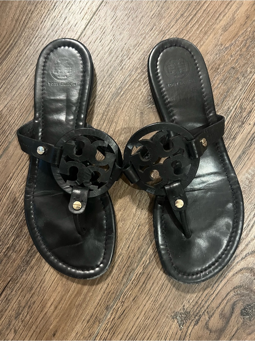 Authentic Tory Burch Miller Sandals in Black
